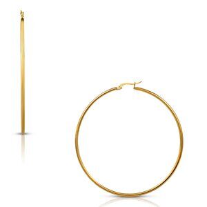 Large hoops, Big Gold plated hoop earrings 2" Thin Gold Circle hoops